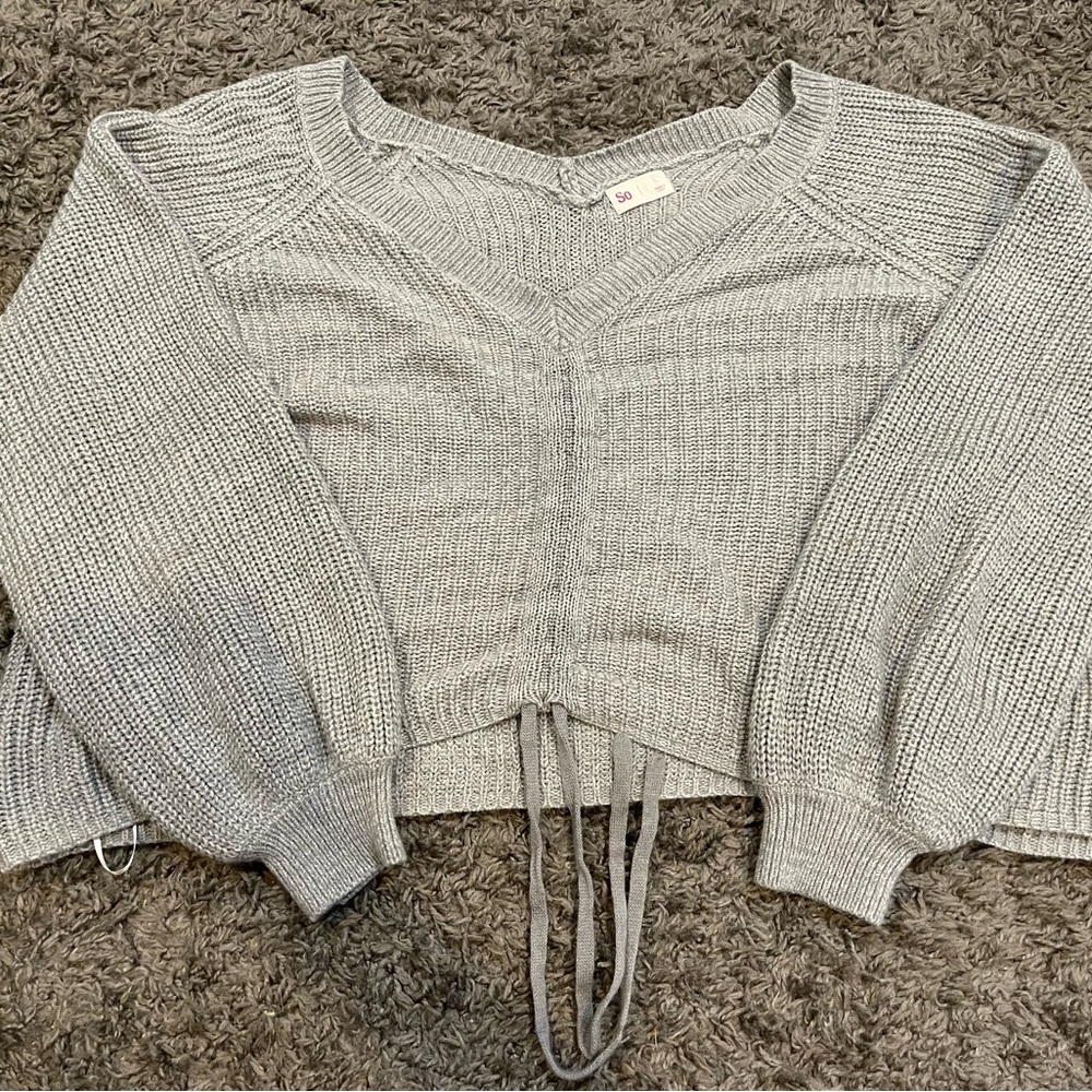 Grey Scrunch Sweater